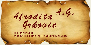 Afrodita Grković vizit kartica